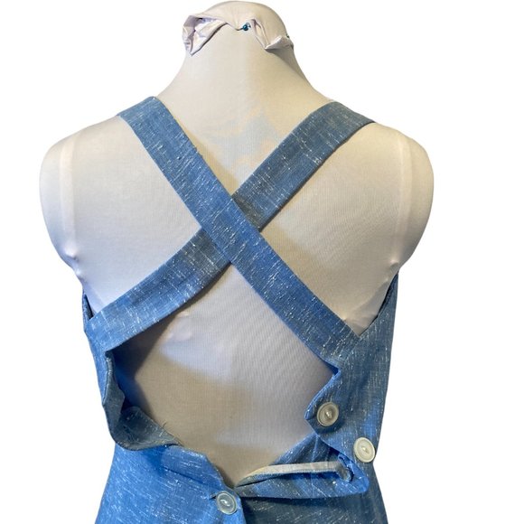 THE HOLLIE: Vintage 1970s Hollie Hobbie Chambray Apron Sundress - Picture 11 of 12